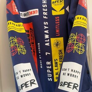 Graphic Print Blue Sweatshirt